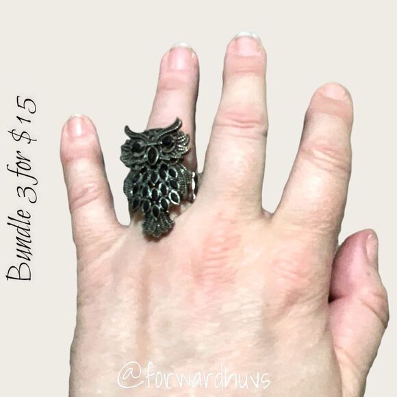 Bundle 3 for $15 Owl Stretch Ring Size 6 - 10 READ - Picture 3 of 9